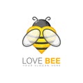 Love bee logo design Royalty Free Stock Photo