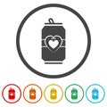 Love beer logo. Set icons in color circle buttons Royalty Free Stock Photo