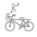 love bicycle continuous line drawing