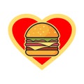 Love big burger icon logo