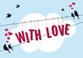 Love with birds in blue sky, vector Royalty Free Stock Photo