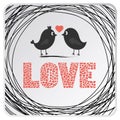 Love birds card2 Royalty Free Stock Photo