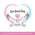 Love Birds Day Pink & Blue Heart