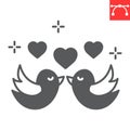 Love birds glyph icon Royalty Free Stock Photo