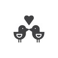 Love birds with heart icon vector Royalty Free Stock Photo
