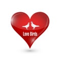 Love birds heart illustration design