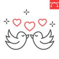 Love birds line icon Royalty Free Stock Photo