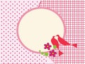 Love birds pink frame background