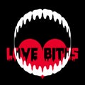 Love bites vector valentine's day minimal funny greeting card