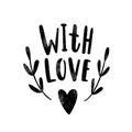 With love. Black silhouette. Royalty Free Stock Photo