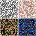 Love black white color doddle seamless pattern Royalty Free Stock Photo