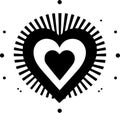 Love - black and white vector illustration Royalty Free Stock Photo