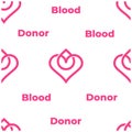love blood donor heart seamless pattern vector Royalty Free Stock Photo