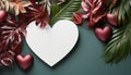 Love blossoms in nature embrace, a romantic heart shaped gift generated by AI
