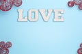 Love on blue background Royalty Free Stock Photo