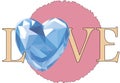 Love with a blue glass heart Royalty Free Stock Photo