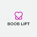 love boobs logo design vector illustration