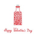 Love bottle with hearts inside. Happy Valentines D