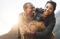 Love brings out the best in us. Portrait of a happy young couple having fun outside.