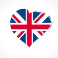 Love British Union Jack flag emblem colored Royalty Free Stock Photo
