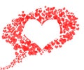 Love bubble made of small red hearts for Valentine`s Day Royalty Free Stock Photo