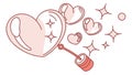 Love Bubbles. Heart-shaped Bubbles and Floating Hearts, Vector Design Generative AI Royalty Free Stock Photo