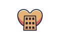 Love and building logo for real estate