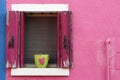 In love, from a Burano island balcony. Venice Royalty Free Stock Photo