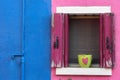 In love, from a Burano island balcony. Venice Royalty Free Stock Photo