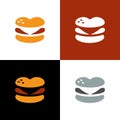 Love burger logo icon design template elements - Vector