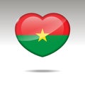 Love BURKINA FASO symbol. Heart flag icon