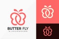 Love Butterfly Logo Design  Brand Identity Logos Designs Vector Illustration Template Royalty Free Stock Photo