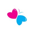love butterfly logo vector