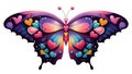 Love Butterfly png. Valentine\'s Day concept. Love and Romance clipart. Hearts on wings.