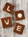 Love Cake. Chocolate banana cake Royalty Free Stock Photo