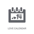 love Calendar icon. Trendy love Calendar logo concept on white b