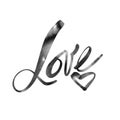 Love calligraphy inscription. Modern brush calligraphy. Love.