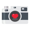 Love camera flat icon, valentines day and romantic Royalty Free Stock Photo
