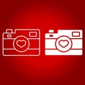 Love camera line and glyph icon Royalty Free Stock Photo