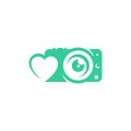 Love Camera logo design vector template, Camera Photography logo concepts Royalty Free Stock Photo