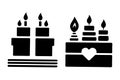 Love candle silhouette icon vector Royalty Free Stock Photo