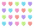 Love candy hearts. Valentines day treats, sweet heart candies and romantic love traditional sweets. Holiday lovely heart