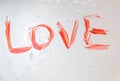 Love, Caption word love Red