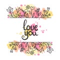 Love card. card. Hand drawn lettering design. Royalty Free Stock Photo