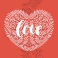 Love card with handdrawn lettering