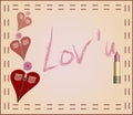 love card message in zip heart Royalty Free Stock Photo