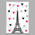 Love Card. Torre Eiffel Vector Illustration