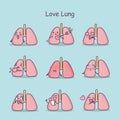 Love cartoon Lung set