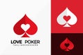 Love Casino Poker Logo Vector Design. Abstract emblem, designs concept, logos, logotype element for template Royalty Free Stock Photo