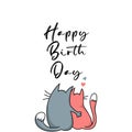 LOVE CATS romantic birthday card